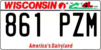 WI license plate 861PZM