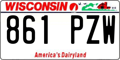 WI license plate 861PZW
