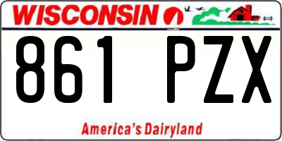 WI license plate 861PZX