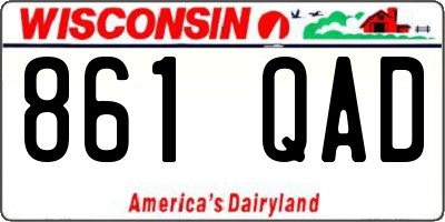 WI license plate 861QAD