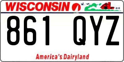 WI license plate 861QYZ