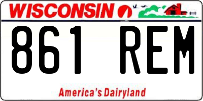 WI license plate 861REM