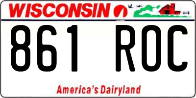 WI license plate 861ROC