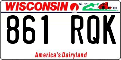 WI license plate 861RQK