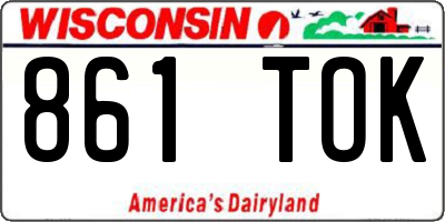 WI license plate 861TOK