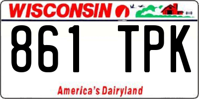 WI license plate 861TPK