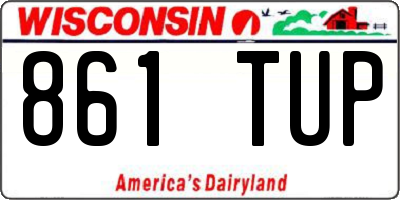 WI license plate 861TUP