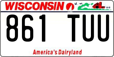 WI license plate 861TUU