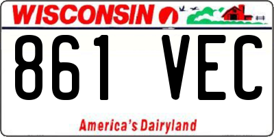 WI license plate 861VEC
