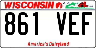 WI license plate 861VEF