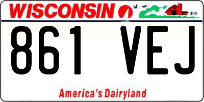 WI license plate 861VEJ