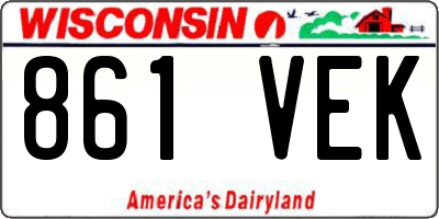 WI license plate 861VEK