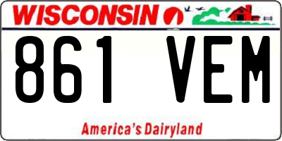 WI license plate 861VEM