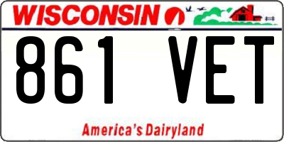 WI license plate 861VET