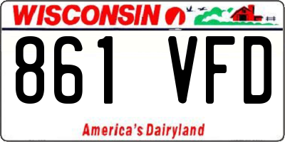WI license plate 861VFD