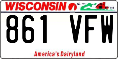 WI license plate 861VFW