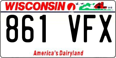 WI license plate 861VFX
