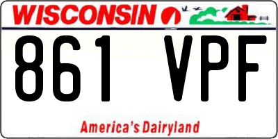 WI license plate 861VPF