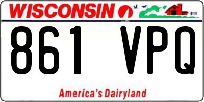 WI license plate 861VPQ