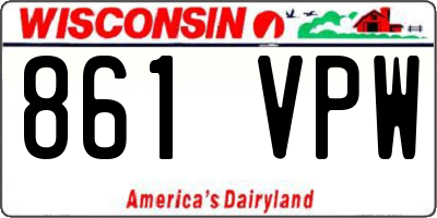 WI license plate 861VPW