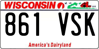 WI license plate 861VSK