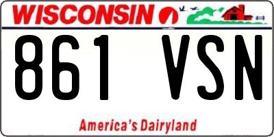 WI license plate 861VSN