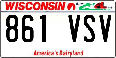 WI license plate 861VSV