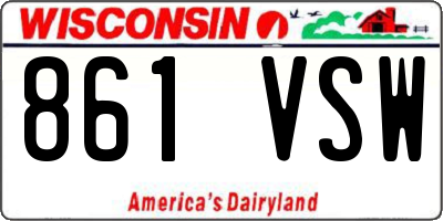 WI license plate 861VSW
