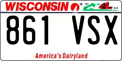 WI license plate 861VSX