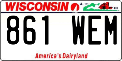 WI license plate 861WEM