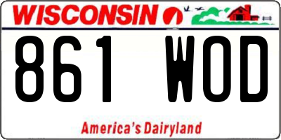 WI license plate 861WOD