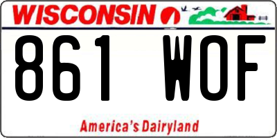 WI license plate 861WOF