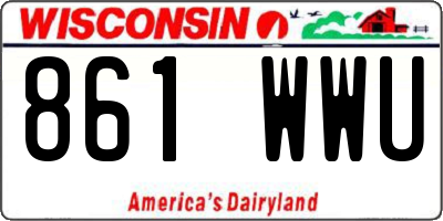 WI license plate 861WWU