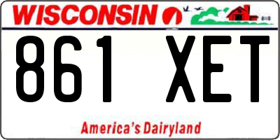 WI license plate 861XET