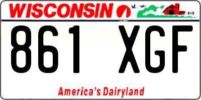 WI license plate 861XGF
