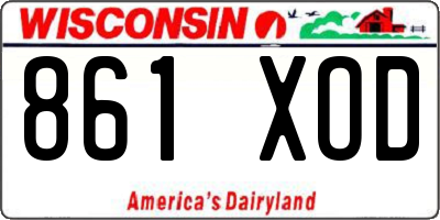 WI license plate 861XOD