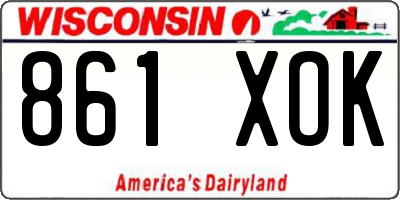 WI license plate 861XOK