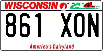 WI license plate 861XON