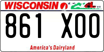 WI license plate 861XOO