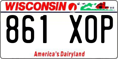 WI license plate 861XOP