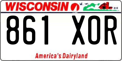 WI license plate 861XOR