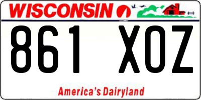 WI license plate 861XOZ