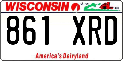 WI license plate 861XRD