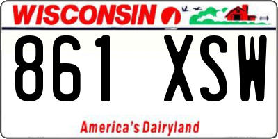 WI license plate 861XSW