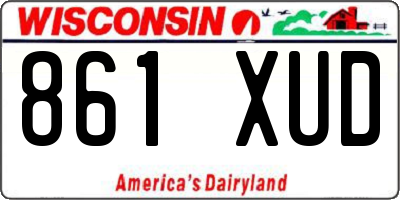 WI license plate 861XUD