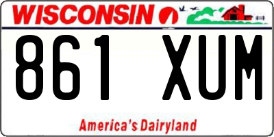 WI license plate 861XUM