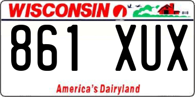 WI license plate 861XUX