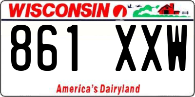 WI license plate 861XXW