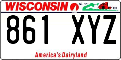 WI license plate 861XYZ