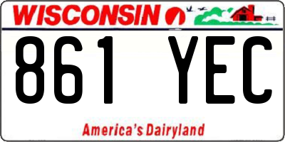 WI license plate 861YEC